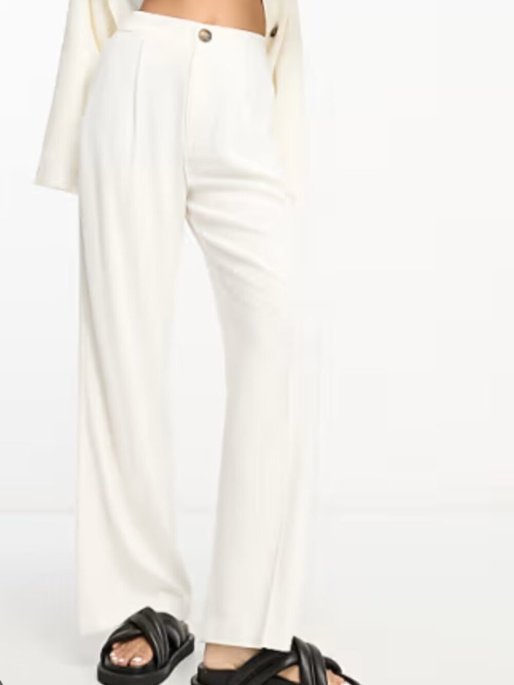 ASOS DESIGN Linen Blend Relaxed Wide Leg Pants size 8
